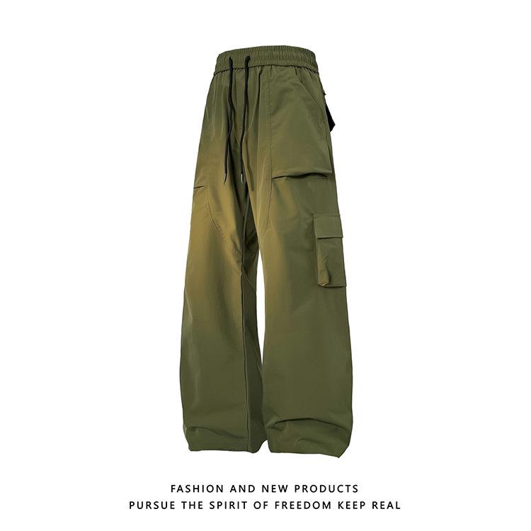 

Мужской повседневный комбинезон с широкими штанинами в стиле ретро в японском стиле с множеством карманов Triple Extra Large армия зеленый