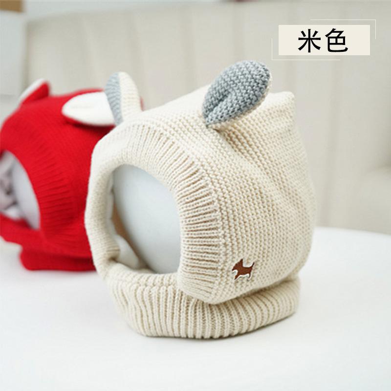 Pet Supplies Amazon's new knitted rabbit ear pet hat, autumn and winter warm pet headgear, dog hat