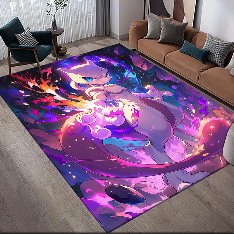 Pokémon Fantasy Anti-Slip Rug, Rectangular Carpet for Living Room, Bedroom & Game Zone, Stylish Home Decor