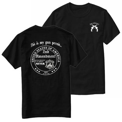 This Is My Gun Permit 2nd Amendment Snake Flag Patriot TShirt New 100 Cotton ONeck Summer Short Sleeve Casual Mens Tshirt