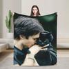 The Vampire Diaries Damon salvatore Blanket Super Warm Plush Bedding Throws For Home Decor Travel Office Flannel Bedspread Bed