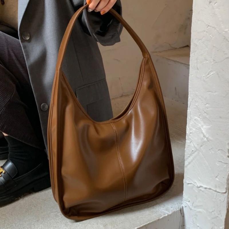 

Korean-style Minimalist Underarm Bag for Women Large Capacity Fashionable Women s Bag Handbag Shoulder Bag коричневий