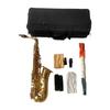 Golden Eb Alto Saxophone Sax Brass Body White Shell Keys Woodwind Instrument with Carry Case Gloves
