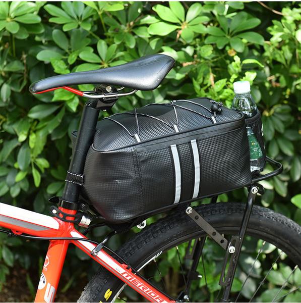 Fahrradtasche, Gepäckträgertasche, 12L, wasserdicht, reflektierend, für eine Flasche
