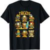 Camiseta Unissex Preta de Desenho Animado Garfield para Meninos e Meninas Halloween(1)