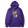 2024 New Trendy Fun Teddy Bear Hooded Casual Shirt Men's Fashion Sports Shirt Loose Street Multi Color Sports Shirt