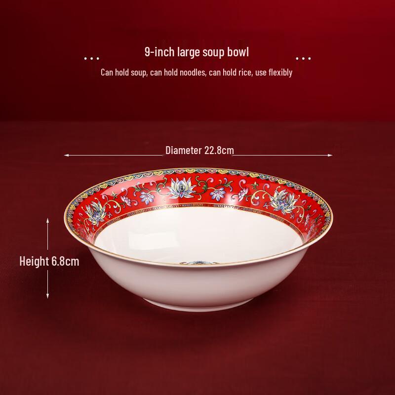 Chinese Red Ceramic Tableware