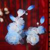 Fermagli per Capelli da Donna con Fiori Blu Fermagli Temperamentali Accessorio per Capelli con Fiore per Abito Acconciatura Strumenti per la Creazione
