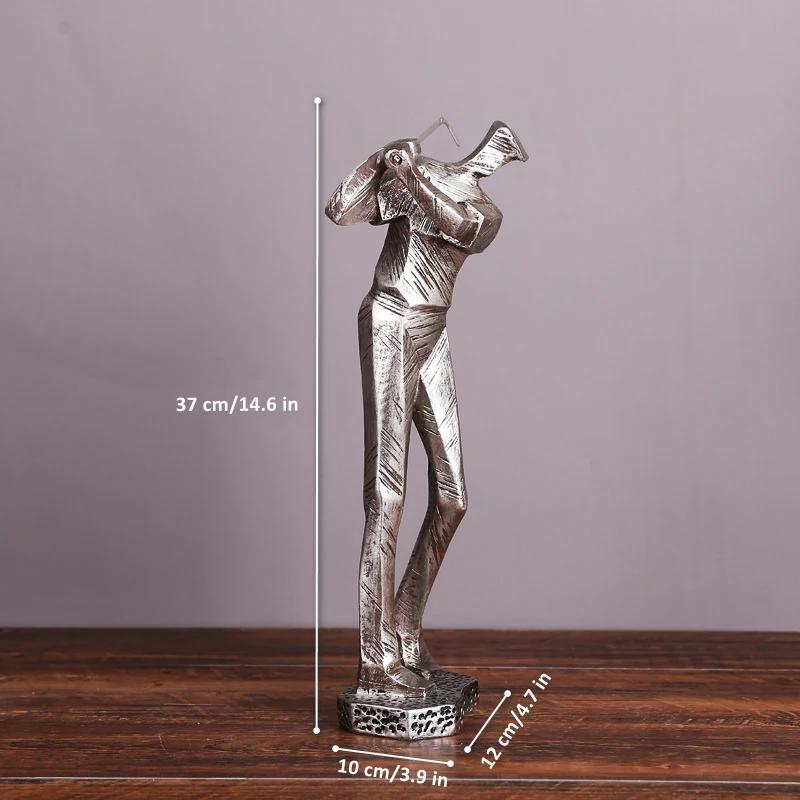 

Huge Golf Player Figurine Resin Sportsman Statue Industrial Geometrical Shape Golfer Accessory Light Luxury Club Bar Home Decor