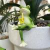 Adorable Frog  Resin Statue, Vibrant Green Outdoor Garden Decoration for Youngsters, Patio, Pond, or Tree Branch Display
