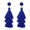Orecchini lunghi multistrato con frange alla moda, temperamento semplice, orecchini in stile bosniaco, lotto da donna