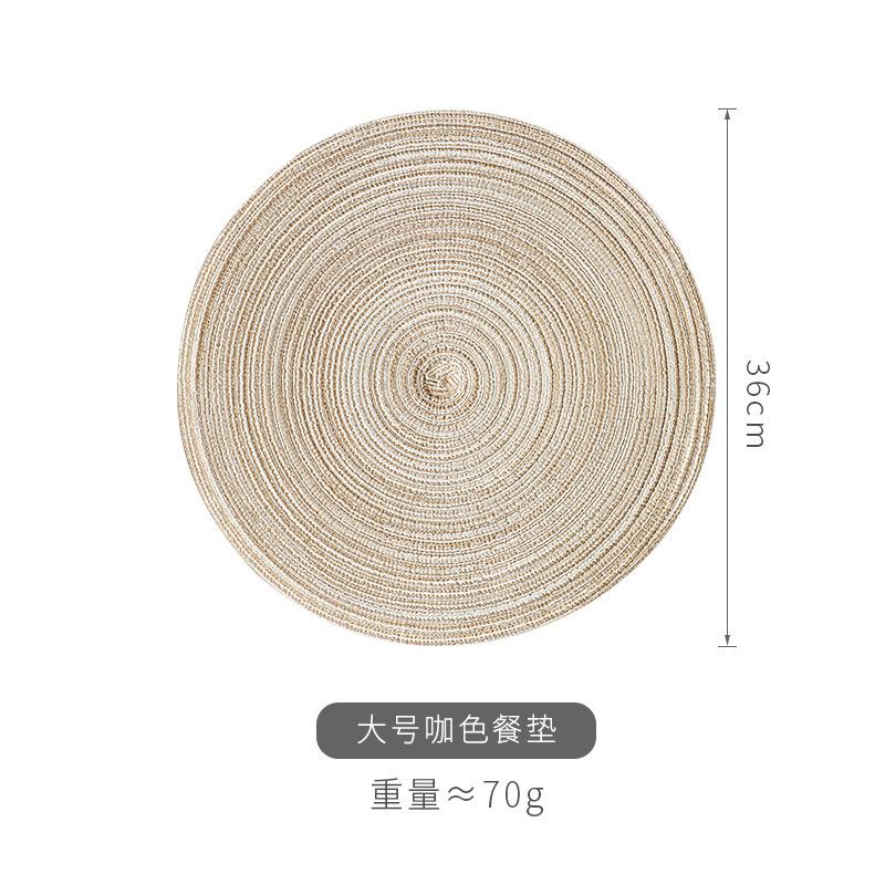 Japanese Cotton Yarn Pot Mat, Thermal Insulation Mat, Hot Thread Round Placemat, Coaster, Hand-Woven Dining Table Surface, Non-Slip Bowl Mat.