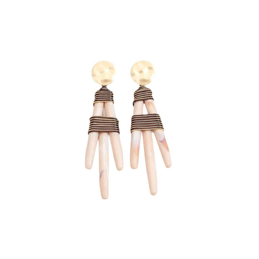 Handmade Chicken Claw Shape Geometric Earrings - Light Luxury Design