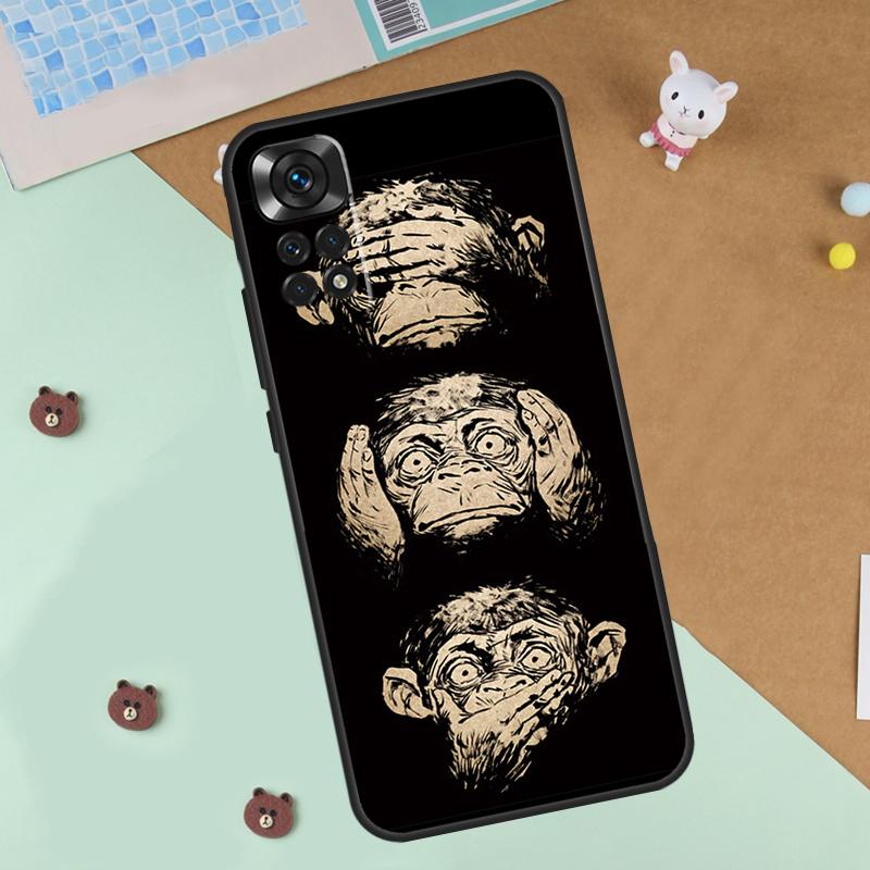 Cartoon Monkey Case For Xiaomi Redmi 14C 10C 12C 13C Cover For Redmi Note 14 Pro 13 9 10 11 12 10S 11S 12S