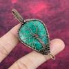 Tree Of Life Faceted Zambian Emerald Pendant Copper Wire Wrapped Gemstone Jewelry