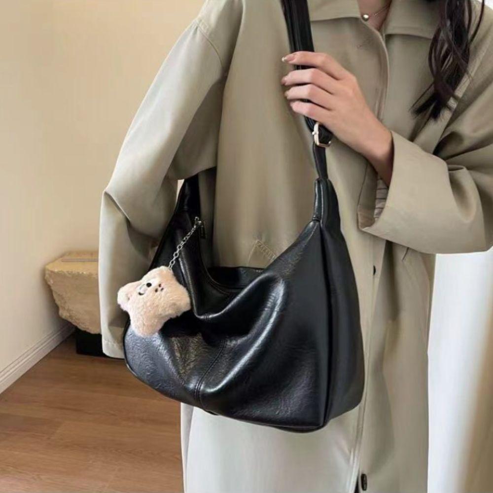 Large Capacity Leather Crossbody Bag New Design Women Tote Handbag Vintage Shoulder Bag  Girls