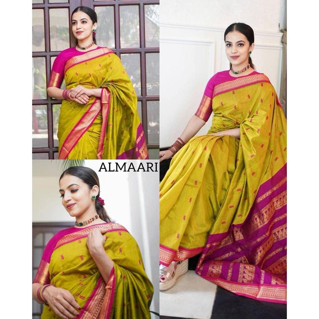This Beautiful Saree Is Elegantly Decorated with Gorgeous Solid Jacquard Weave That Gives a Perfect Look To the Outfit.