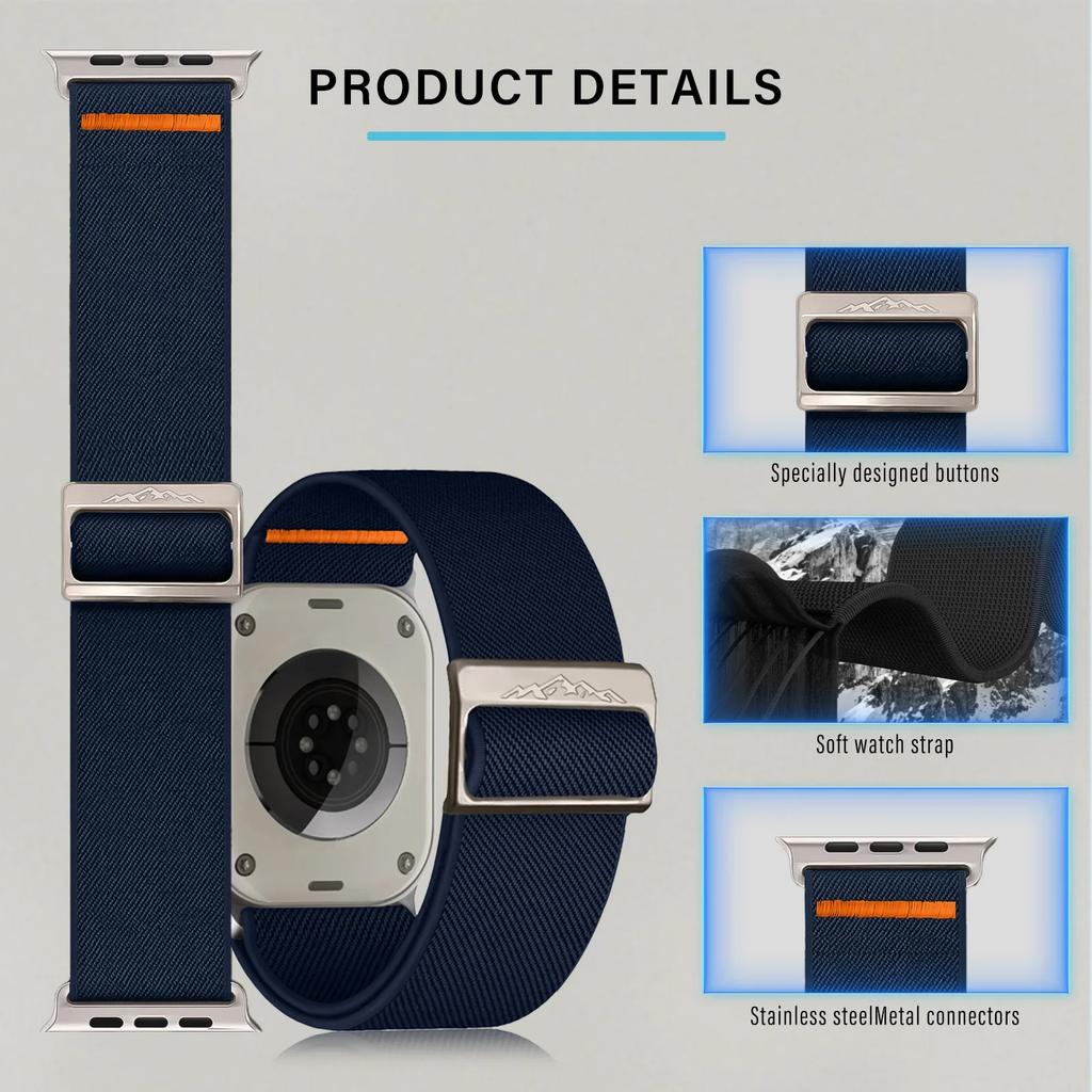 Strap for Apple Watch Band 45mm 44mm Ultra 3 49mm 46mm 42 41mm 40 38mm Wide Nylon for Iwatch 11 10 9 Se 8 7 6 54 Correa Bracelet