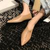 Fashion 2025 New Spring Pointed Toe Flat Heel Flats Genuine Leather Shoes for Women Concise Slip-on Handmade Women Mules Ladies Shoes
