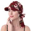 Women Muslim Hijab Cap Brim Print Turban Bonnet Ladies Headscarf Hat Wrap Hat