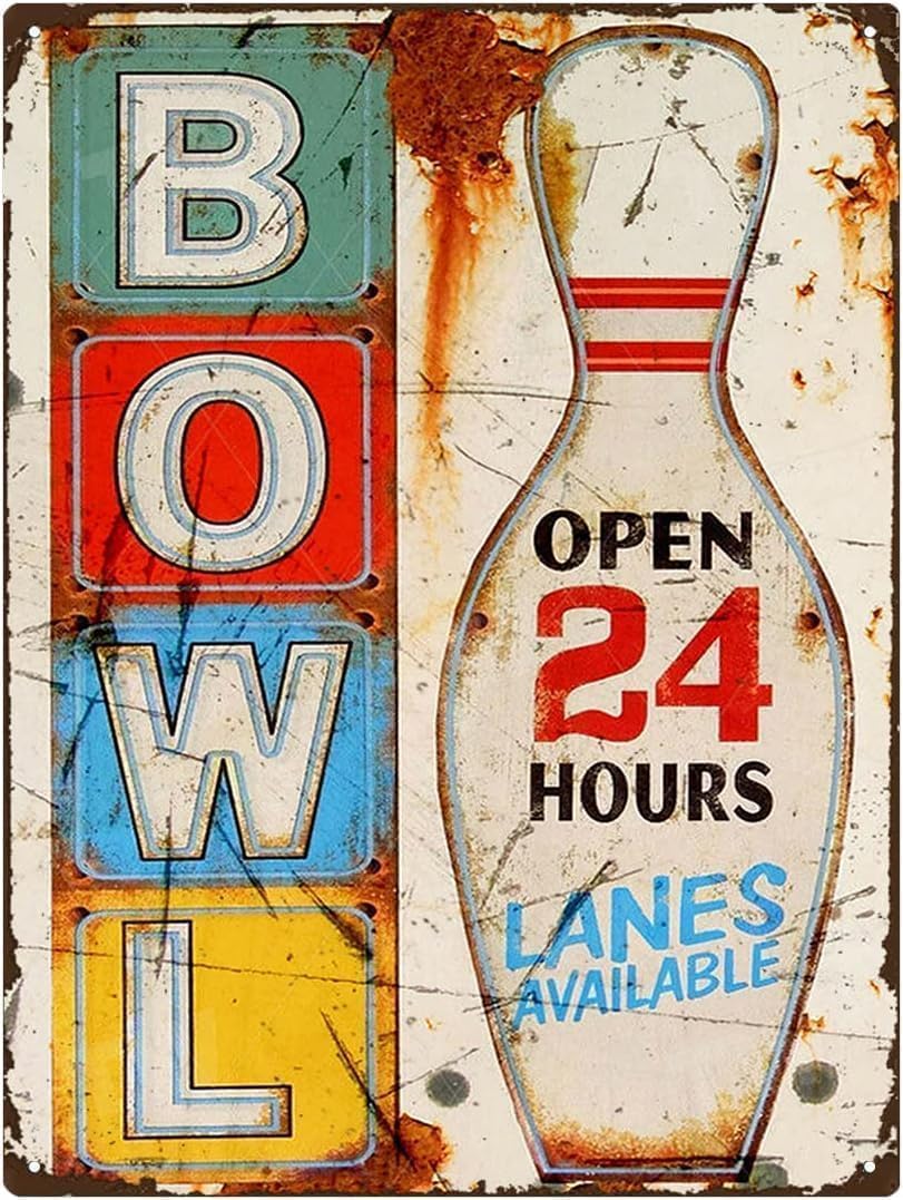 

Bowl Open Sign Bowling Ball For Home Yard Farm Garden Garage Inspirational Quotes Wall Decor Tin Signs 20x30cm（7.8x11.8inch）
