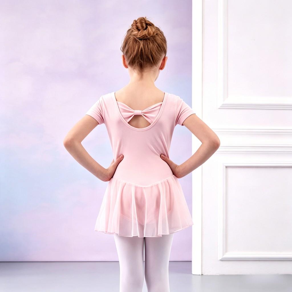 Kids Dance Costumes For Practice With Soft Cotton Fabric And Butterfly Detail