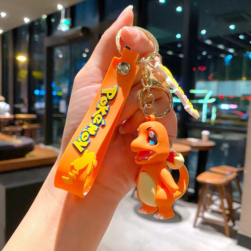 Pokemon Keychain Batch Pendant Pokemon Keyring Cute Pikachu Doll Bag Car Pendant for Birthday Kids Gift Toys Charm Bulk Gourd