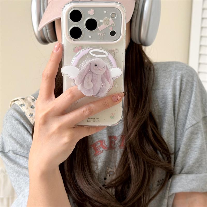 Magnetic Bunny Bow iPhone Case for iPhone 17/16 Pro Max/15/14.