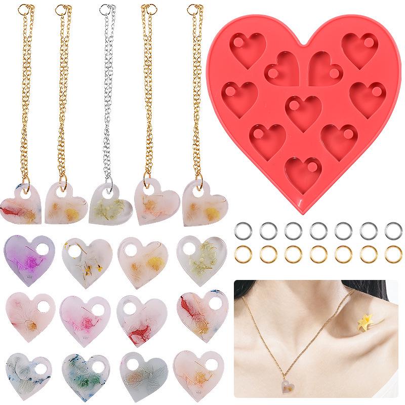 Heart-Shaped Silicone Mold for DIY Resin or Chocolate Valentine's Pendants