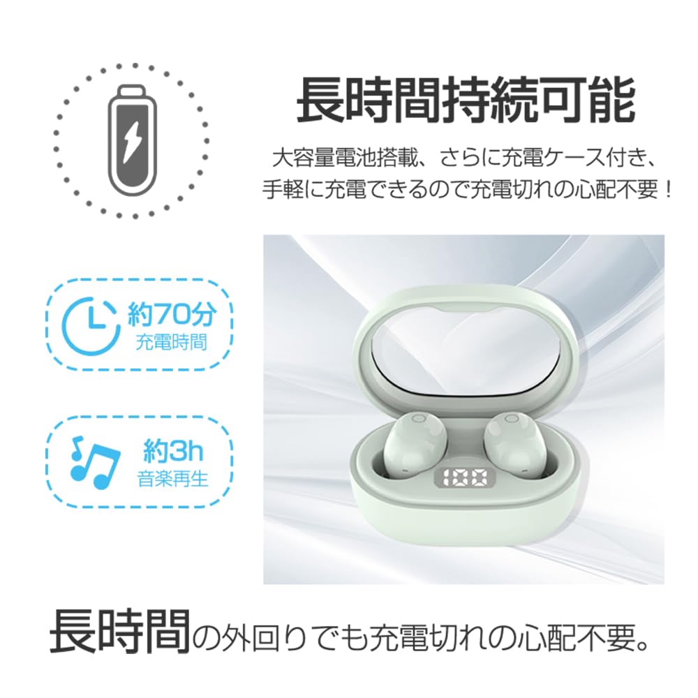 SLuB Bezdrátová Bluetooth Automatická Binaurální Oddělené Levý a Pravý Hluk Dlouhá Výdrž Baterie Úroveň Baterie Nabíjecí Pouzdro Kompatibilní se Siri se Sluchátky, 5.3,
