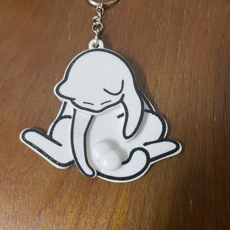 Creative Pull Play Egg Cat Keychain Fidget Toys Cute Funny Rotatable Acrylic Bag Pendant For Women Keyring Purse Bag Accessory