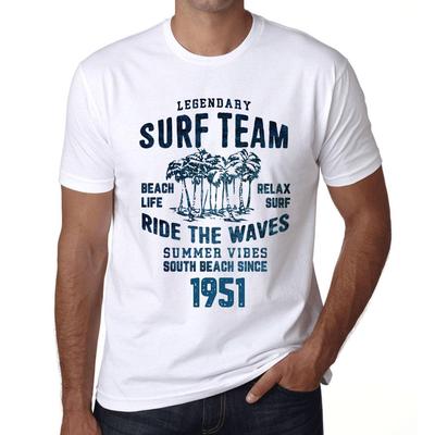Ανδρικό Vintage T-Shirt Γραφικό T-Shirt Surf Team 1951 Λευκό