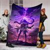 1pc Genshin Impact Beelzebul2 Theme Blanket - Digital Print, Polyester, Cozy for All Seasons, Perfect for Outdoor, Camping, and Travel