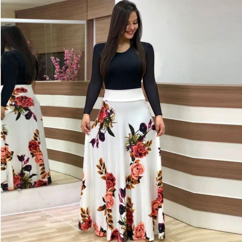 JPNTKY Fashion Summer Spring O-Neck Casual Dresses
