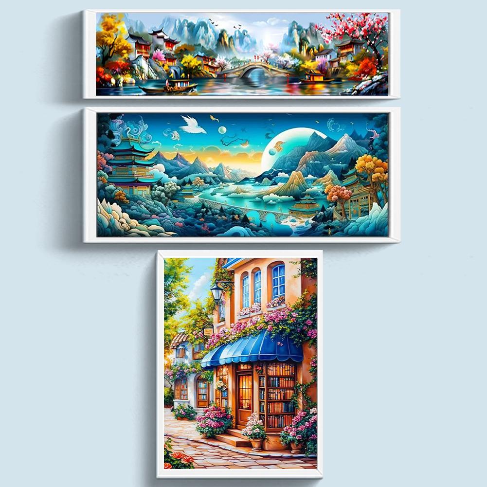Kit de Cusătură în Cruce Imprimat cu Peisaj DIY 11CT Set Artizanal pentru Broderie Decor Acasă