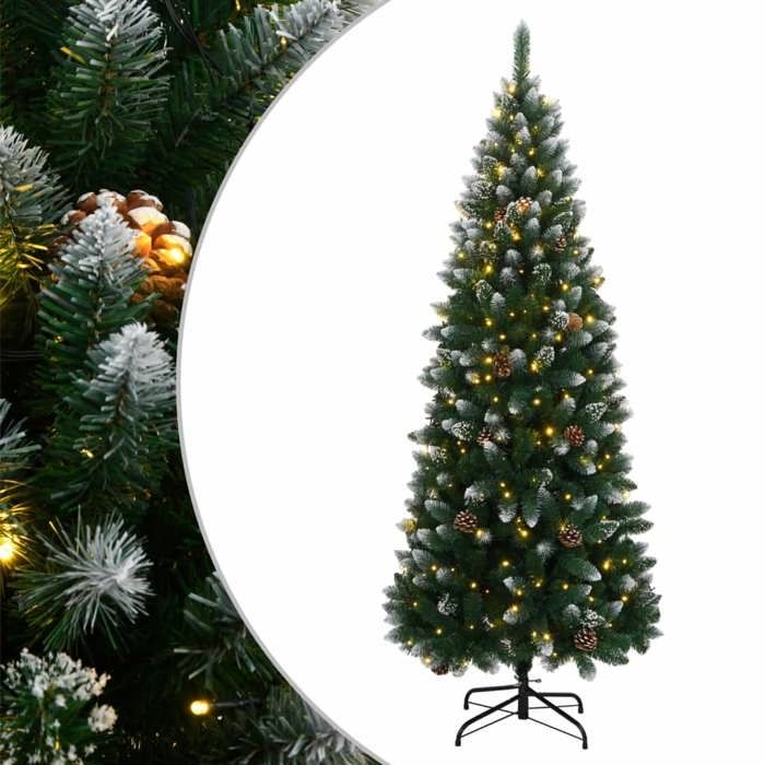 VidaXL Sapin de Noël artificiel 300 LED 180 cm, arbre de Noël, sapin de Noël réaliste, ornement de Noël, faux sapin de Noël, 3315750