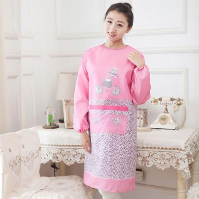 Anti-Dust Kitchen Apron Waterproof Cooking  Cover Clothing BBQ Bib Long Sleeves Cooking Apron  BBQ