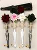Vintage spanischer Faltfächer, Flamenco-Rosen-Spitzendekor, eleganter schwarzer Damen-Handfächer, geeignet für Damenpartys und Hochzeiten