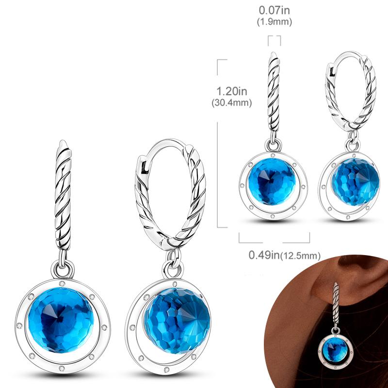 New Women Earrings Original 925 Silver Hoop Earrings Engagement Wedding Birthday Drop Earring Women Jewelry Gifts