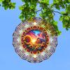 10 Inch Metal Wind Spinner for Garden Decor Vibrant Sunrise Geometric Design 360 Rotating Hook Indoor Outdoor Yard Art No Electricity