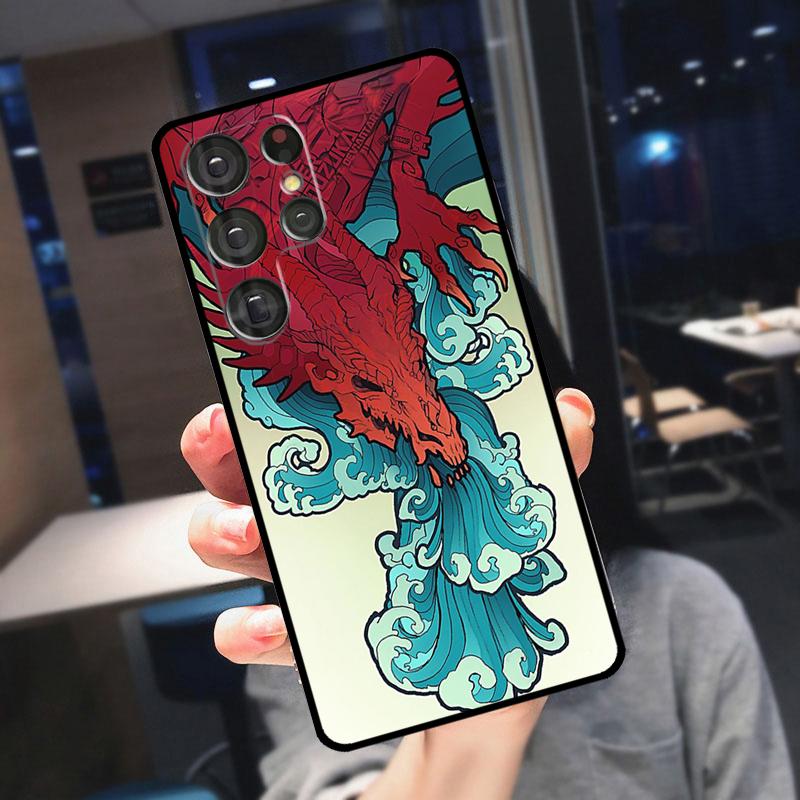 Dragon Cool Art Cover For Samsung Galaxy S25 S24 S21 S22 S23 Ultra S9 S10 Plus S24 FE S21 FE Phone Case