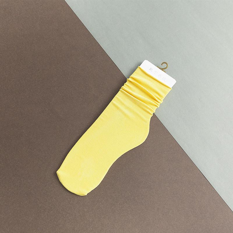 Hehe Socks - Solid Color Women's Socks - Versatile Socks - Rolled Edge - Mid-calf Length - No Heel - All-season Style - Spring, Autumn and Winter