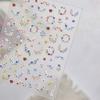 Spring Wildflowers Nail Stickers 5D Softs Embossed Relief Nail Art Stickers Exqusitive Garland Back Adhesive Nails 3D Decoration