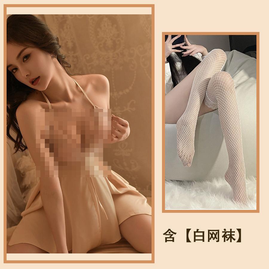 Sex Spodní prádlo Nabírané Motýlek Noční košilka Lolita Domácí oblečení Saténové Sexy Čisté Pyžamo Plus Set s hrudní vložkou