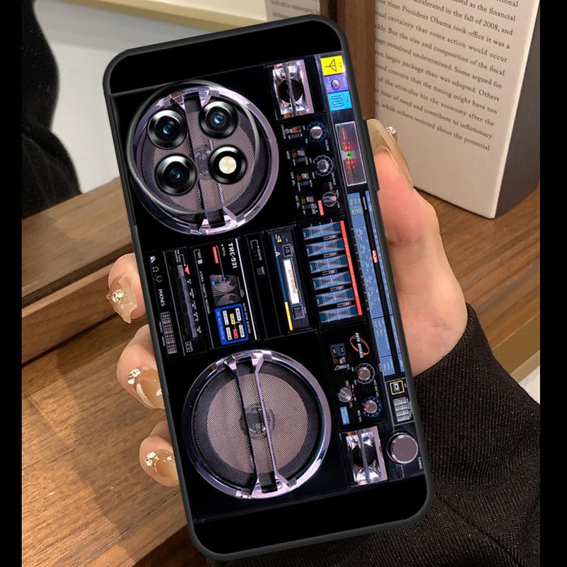 

Retro Black Boombox Case For OnePlus 15R 13R 13T 12R 15 13 12 11 10 Pro 10T Nord CE 3 4 Lite N20 N30 Nord 5 Cover OnePlus 8Pro