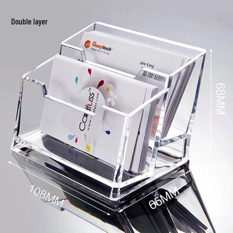 Transparent Acrylic Business Card Holder Stand for Desk or Exhibition