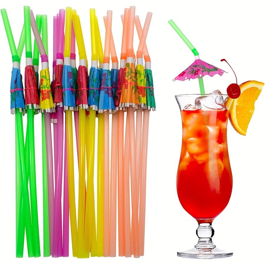 20/50pcs Umbrella Drinking Straw Tropical Style for Drink Juice Summer Hawaiian Party Supplies Birthday Party Decor JXB