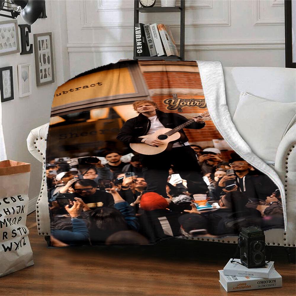 Sheeran Personalized Text Blanket Multi-purpose Customizable Blanket Soft Warm Cozy Great for Nap Picnics Bed Chair Ideal for All Seasons