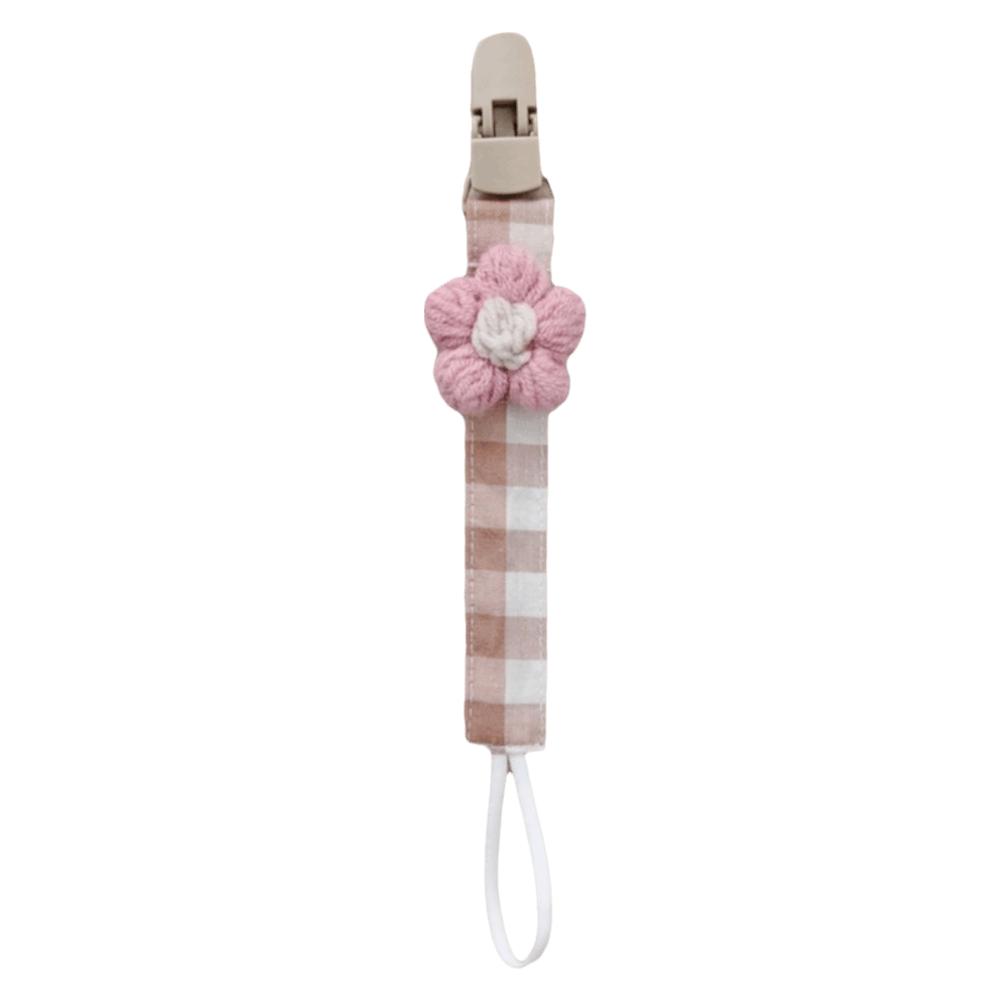 Cute Flower Dummy Nipple Holder Plastic Embroidery Pacifier Clips Baby Pacifier Chain Newborn