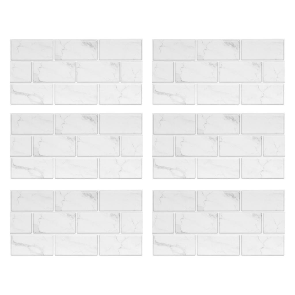 6Pcs Innovative Tiles Sticker Brick Pattern Wall Decal Sticker for Home Living Room Decor